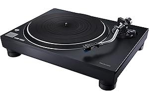Technics SL-100C Direct Drive Turntable System, Vinyl Player, AT-VM95C Cartridge, Auto Lifter, 3 Speed, Dust Cover, PHONO Cable, Black