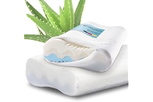 MAXVITALIS 2er-Set Nackenstützkissen individueller Härtegrad 4-fache Höhenanpassung 3D-Abstandsgewebe orthopädisches, ergonomisches Kopfkissen mit Memory Foam inkl. Aloe Vera Klima-Bezug 60 x 35 cm, Viskoschaum