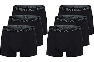 The Essentials Wardrobe Mens Boxer Shorts Underwear 6 Pack Underpants Trunks Multipack Elasticated Waistband Boxers Size S-4XL