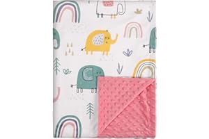 Soarwg Kids Baby Blanket Regali neonato, morbide coperte di peluche con fondo punteggiato, tessuto in pile Essentials per Unisex, bambini, ragazze 75x100cm(elefante)