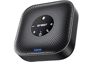 EMEET Conference Speakerphone M0 Plus, 4 AI Mics 360° Voice Pickup, Noise Reduction, USB C Speaker, Bluetooth Conference Speaker for 8 People w/Daisy Chain for 16 Compatible with Leading Software