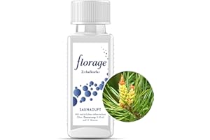 ‎FLORAGE Florage 100ml Saunaaufguss ZIRBELKIEFER - 50 Jahre Erfahrung als deutsche Duftmanufaktur, hochergiebiges Aufgussmittel für die Sauna, viele Aufguss Düfte, vegan und ohne Tierversuche, auch als Set