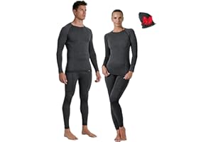 Risalti Ropa Termica Hombre Mujer Lana Merino – Conjunto Térmico Camiseta y Mallas Unisex con Cuello De Regalo, Ropa Interior Térmica Seamless Transpirable y Termorreguladora – Made in Italy