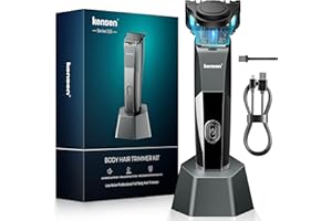 KENSEN Afeitadora Corporal Masculina, Depiladora Corporal Impermeable con Cuchillas de Cerámica y Peine Magnético Ajustable (1-5 mm), Maquina Depilar para Cabeza, Barba, Axilas, Piernas y Genitales