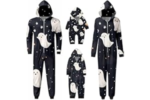 PVUCPOT Halloween Pyjama Familien Sets Halloween Skelettn Nachthemden Familie Pullover Overall Kostüm Strampler Kinder Nachthemd Seide Schlafanzüge Family Hausanzug Einteiler mit Kapuze Baby