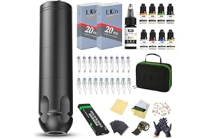 INKin Kit Tatuaggi, Macchina Tatuaggi Kit Completo con 3.5 Stroke Length per Principianti, Ultra-One Wireless Macchinetta Tatuaggi con 1600mAh Batterie e 40 Pezzi Aghi Tattoo 8 Inchiostri per Artisti