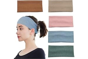 LARDROK Headbands for Women,5 Pcs Elastic Non Slip Head Bands Lightweight Sweat Hair Bands for Sport Yoga Running