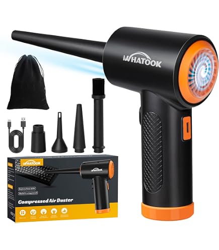 Aeratore Elettrico Ricaricabile Seyaom 130.000 RPM – Soffiatore Antipolvere 4 Velocità Con Batteria 5000 MAh, Per PC E Auto