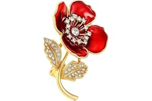 YUEBAOWAN Poppy Badges and Pins 2025: Enamel Poppy Pin Badge, Red Poppy Badge, Remembrance Pin Badges 2025 Veterans Memorial Gifts