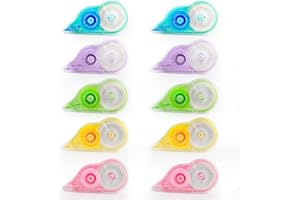 PARASTAR 10 Pezzi Correttori a Nastro Bianchetto Extra Lungo 30 m Mini Bianchetto a Nastro di Correzione Creativa, Cancellina Scolorina Sbianchetto a Nastro Per Articoli Scolastici, Ufficio