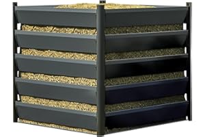 GFP Komposter Aluminium 110x110cm Hochwertiger Gartenkomposter Schnellkomposter Stecksystem 100% Wartungsfrei in Anthrazit