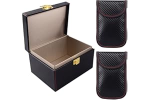 igadgitz home U7260 Boîte Cage de Faraday, Antivol RFID et 2 x Pochette Faraday, Étui Anti-Ondes Anti-RFID - Noir