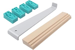wolfcraft Golvlaggningssats for Laminat & Parkett, 22 Delar | Komplett startkit med slagkloss, slagjarn och 20 distanskilar – passar laminat, parkett och kork