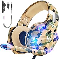 VersionTECH. Gaming headset for PS4 PS5 Xbox One 1 S PC Headphones with Microphone,USB LED Light Noise Cancellation Mic…