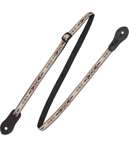 Levy's M19C - Sangle De Guitare/Mandoline En Coton - Extrémités Cuir - Noir