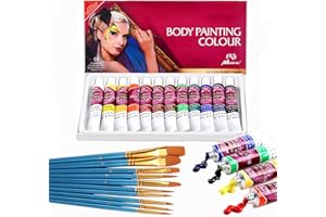 IMAGINATION PARK Kit di pittura per il viso, 12 colori professionali, atossici e ipoallergenici, per body painting, trucco per Halloween, pigmenti intensi, ideale per gli adulti