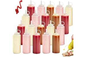 YISKY Botella Salsa, 20 Pcs 4oz Plastico Botella de Salsa, Squeeze Bottle, Squeeze Botellas Salsa, para Condimentos, Salsa de Tomate, Mostaza, Mayonesa, Salsa Picante Y Aceite De Oliva