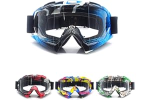 APEBAZY Lunettes de moto - Lunettes de motocross - Coupe-vent - Anti-poussière - Anti-UV - Réglables - Coupe-vent