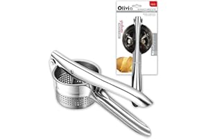 IPEA Schiacciapatate Professionale in Acciaio Inox per Schiacciare Patate, Verdura e Frutta - Design Moderno - Impugnatura Ergonimica - Utensile da Cucina per Purè - Pressa di Ortaggi e Carote