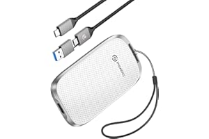 PHIXERO P5 Portable SSD 1TB Up to 560MB/s, USB 3.2 Gen 2 External Solid State Drive，USB C to C&A for Smartphone，Tablet，PC，Labtop (White)
