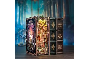 Figured'Art Book Nook Kit - La Grâce de la Forêt - Maquette à Construire avec Lumières LED - Diorama 3D DIY Serre-Livre pour Bibliothèque et Décoration Maison - Monde Miniature - Marque Française