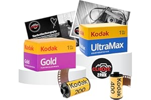Kodak Gold 200 24 EXP, Kodak Ultramax 400 24 EXP et Clikoze Carte de conseils pour photographie 35 mm