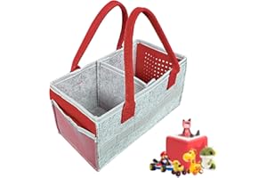 NECXON Mallette de Transport Boîte de Transport Boîte de Rangement avec poignée et Poche Filet latérale Sac de Transport pour kit de démarrage Accessoires Figurines (Rouge)