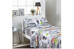 COTTON ARTean Juego de sabanas Infantil Roll Cama de 90 x 190/200. 50% ALGODÓN 50% Poliester. Multicolor