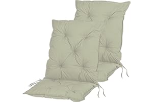STILISTA Cuscini Schienale Basso - Set da 2, da Interno e Esterno, 104 x 52 x 8 cm, con Lacci, Idrorepellente, 8 Colori a Scelta - Cuscini Imbottiti da Giardino, Panca
