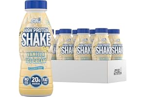 Applied Nutrition Protein Shakes - High Protein Shake Ready To Drink, Protein Drink With 20g Of Protein, Low Fat Protein Shake, On The Go Bottle - 8 x 330ml (Vanilla)