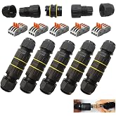 CESFONJER 5 Pack Waterproof Connector 3 Poles, IP68 M25 Waterproof Connector Box, Outer Sleeve Coupler Cable Range 6-11 mm