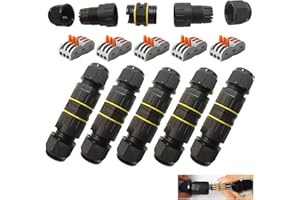 Caja de conexiones CESFONJER Impermeable al aire libre IP68 Línea de 3 vías Conector de cable M25 Rango de cables 6-11 mm Cable de alimentación Acoplador externo de manga Caja de protección (5 PCS)