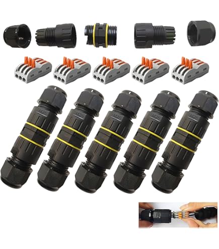 6 Pezzi Connettore Per Cavi A 3 Poli, Impermeabile IP68 A - Foto 2