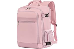 KLOSTAIN Sac à Dos Voyage Cabine Avion 45x36x20 pour Easyjet 30L Bagage Cabine Grande sous Siège Bagage à Main Homme Femme Sac à Dos pour Ordinateur Portable 15.6 Pouces Couleur Rose