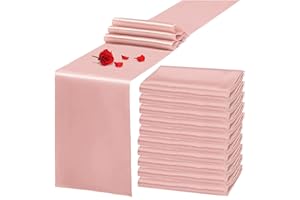 LUMAYCENS 10 Pack Satin Table Runner Rose Gold 12x108 Inch Silk Table Runner for Rectangle Round Tables Wedding Party Birthday Banquet Engagements Table Decoration