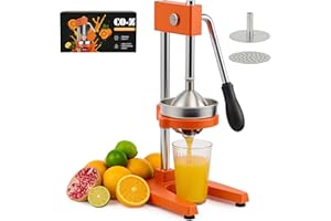 ‎CO-Z CO-Z Manual Citrus Juicer, Heavy-Duty Manual Juicer with Conical & Flat Pressure Plates, Professional Lemon Squeezer for Orange Pom Lime Lemon Juice, Dishwasher Safe Orange Juice Press