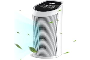 Sejoy Purificatore d'aria con vero filtro HEPA per la camera da letto e gli animali domestici, rimozione del 99,9%, 3 velocità e 4 timer, ionizzatore e silenzioso, fino a 200 piedi quadrati