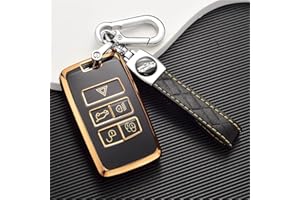 ontto Custodia per chiave auto in TPU adatta per Land Rover Defender Discovery 5 Range Rover Velar Evoque Jaguar XE XF XJ F-Type telecomando auto cover portachiavi guscio guscio guscio nero