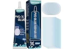 Hannaera Hot Tub Repair Kit, Paddling Pool Repair Kit Waterproof, for Inflatables, Pools, Hot Tubs, Bouncy Castle, Tents, PVC Glue 60ml (newpvc01)