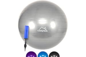 CampTeck Unisex Exercise Swiss Ball 65cm with Hand Pump for Fitness, Gym, Yoga, Pilates