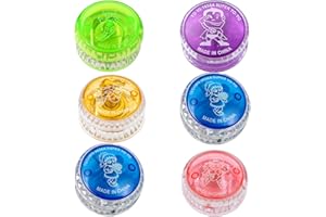 BDBFPAN 6 Stück JoJo, Leuchtendes JoJo für Kinder, Spaß JoJo mit Leerlauf und Kugellager, Geeignet für Nachtspiel und Geburtstagsfeiern und Fördert Hand-Augen-Koordination