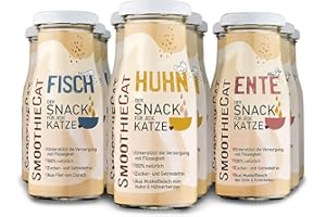 SmoothieCat Cat Smoothie 12 Mix – 4 Each Chicken, Duck, Fish – Liquid Food for Cats – Cat Soup – Cat Milk – Sugar & Gluten Free – 150 ml Each