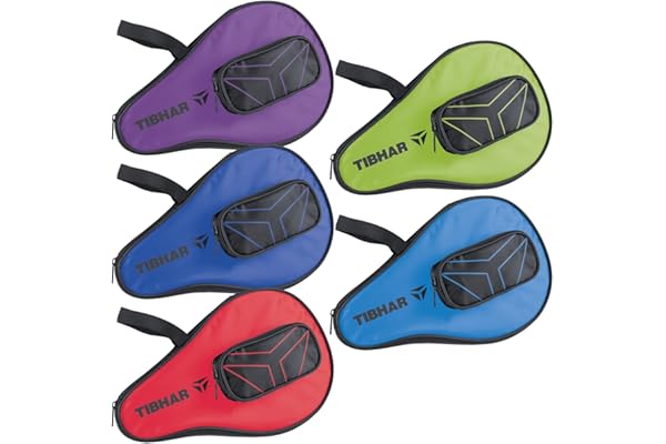 Tibhar Housse pour Raquette de Tennis de Table avec Logo T avec Compartiment pour balles | Sac de Tennis de Table pour 1 Raquette de Tennis de Table