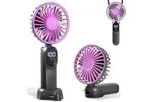CNMTCCO Ventilador portátil, Ventilador de bolsillo recargable, 6 velocidades, mini plegable para oficina y viaje