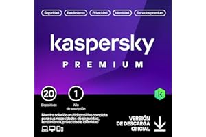 Kaspersky Premium Total Security 2024 | 20 Dispositivos | 1 año | Anti-Phishing y Firewall | VPN ilimitada | Gestor de contra