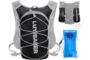 Neloheac Chaleco Hidratacion Trail Running Mujer Hombre, Mochila Hidratacion con Bolsa de Agua de 2L, Mochila MTB para Maratón Ciclismo Senderismo