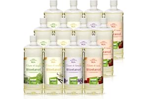 KieselGreen Bioetanol 12 x 1 litro con Fragancia para Chimenea de Etanol, Muchas Variedades – Bioalcohol como Fragancia de Ambiente – Estufas de Bioetanol, Biochimenea Etanol, Ethanol (M1)