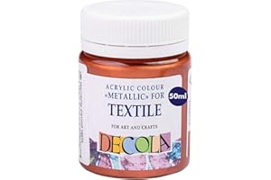 DECOLA Pintura Textil Metálica Efecto Cobre 50ML | Colores Con Alta Pigmentación| Hecho Por Nevskaya Palitra
