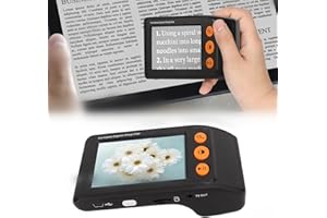 DIOCHE Elektroniczna Lupa Wideo, 3,5-calowy Ekran LCD Cyfrowa Lupa Wideo Zoom od 2x do 25x Ręczne Lupy do Czytania Pomoce do Czytania Hd Elektroniczne Pomoce Wizyjne Czytnik ze Szkłem Powiększającym dla Słab