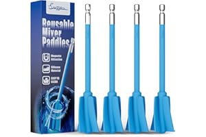 Silikon Farbrührer, Suzzam 4 Stück wiederverwendbar Epoxidharz Rührer, mischpaddel für 1/4 Bohrer, Farbmischer für epoxidharz, Pigment, Malen - Epoxidharz zubehör einfach zu säubern